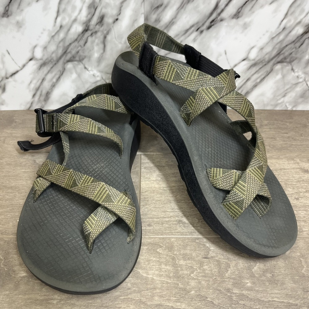 Chaco Z/Cloud 2 Men's Green Cushioned Sandals Size 8 Adjustable Strap *SOLE SEP*